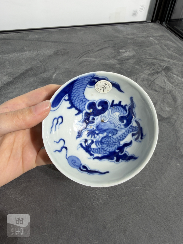清乾隆青花过墙龙纹茶园 - 图3